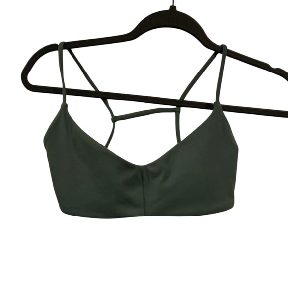 NWT Vuori all the feels strappy bra AGATE GREEN Size S